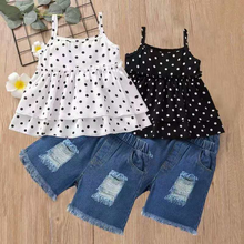 Load image into Gallery viewer, Wholesale children&#39;s Ruffle suspender shorts suit 2PC(TL8019)
