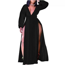 Load image into Gallery viewer, Wholesale sexy casual long sleeve V-Neck long sleeve dress（CL9421）
