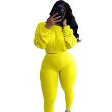 Load image into Gallery viewer, Wholesale women&#39;s autumn ribbed sports suit 2PC（CL8275）
