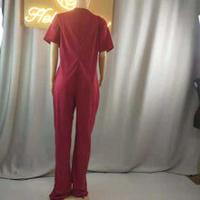 Load image into Gallery viewer, Wholesale solid back zipper Imitation cotton pocket jumpsuit（CL9138）
