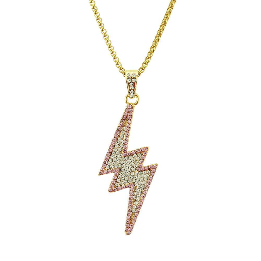 Wholesale fashion full diamond pendant lightning Style Necklace（A0119）