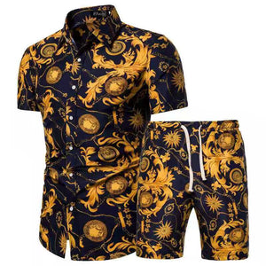 Wholesale men's spring fashion print set（ML8048)