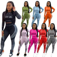 Load image into Gallery viewer, Wholesale women&#39;s letter printed sports suit 2PC(CL8369)
