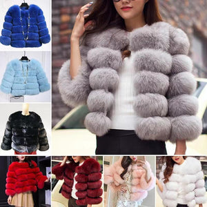 Wholesale round neck short imitation fox fur grass coat women's wear（CL9461）