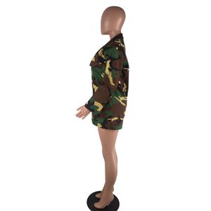 Camouflage Long Casual Jacket Casual (CL10092)