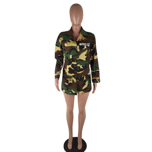 Camouflage Long Casual Jacket Casual (CL10092)