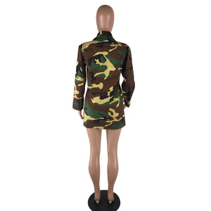 Camouflage Long Casual Jacket Casual (CL10092)