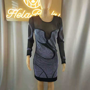 Wholesale Women's Sexy Hot Rhinestone Plus Size Dress(CL9116)