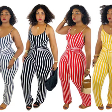 Load image into Gallery viewer, Wholesale women&#39;s striped suspender Jumpsuit（CL8882）
