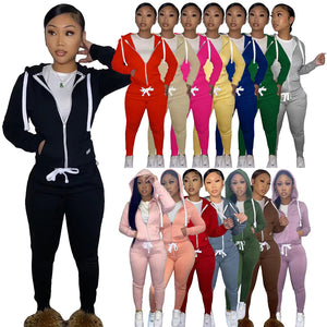 Wholesale plush sweater sports and leisure two-piece suit 2PC（CL9499）