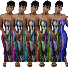 Load image into Gallery viewer, Wholesale tie dye Printed Dress（CL8801）
