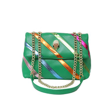 Load image into Gallery viewer, Color Contrast Patchwork Metal Toe Cap Crossbody Chain Bag (BG8160)
