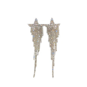 Splendid Diamond Zircon Tassel Long Earrings (A0134)