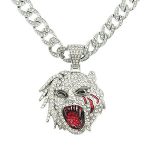 Wholesale leopard head set diamond trend versatile necklace（A0124）