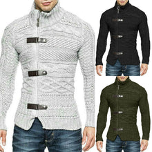 Load image into Gallery viewer, Men&#39;s Leather Ring Knitted Turtleneck Sweater (ML8233)
