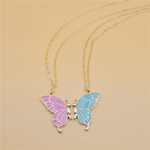 Good Friend Friendship Colorized Butterfly Necklace (A0169)