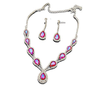 Fashion Crystal Color Earrings Jewelry Two-Piece Set (A0136)