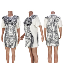 Load image into Gallery viewer, Nightclub Line Art Body Painting Dress Top (CL10398)
