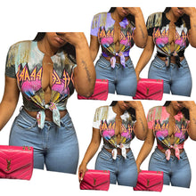 Load image into Gallery viewer, Printed Tassel Bundle T-shirt （CL10349）

