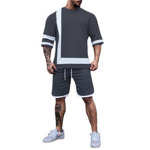 Load image into Gallery viewer, Men&#39;s Loose Multicolor round Neck Short Sleeve 2PC set (ML8242)
