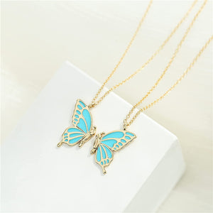 Good Friend Friendship Colorized Butterfly Necklace (A0169)