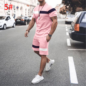 Trendy Sports Color Matching Short Sleeve Suit （ML8210）