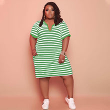 Load image into Gallery viewer, V-neck Striped Loose Dress（CL11520）
