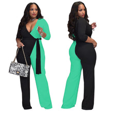 Load image into Gallery viewer, V-neck Double Stitching Wide Leg Jumpsuit（CL10811）
