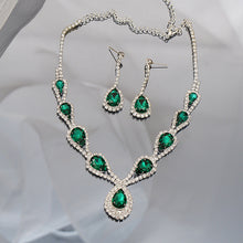 Load image into Gallery viewer, Fashion Crystal Color Earrings Jewelry Two-Piece Set (A0136)
