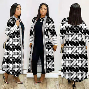 Printed Thickening Lip Leopard Print Nylon Long Coat（CL10981）