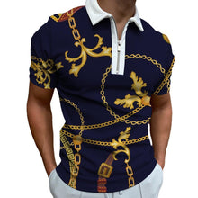 Load image into Gallery viewer, Zipper Color Matching Men&#39;s Sports Polo Shirt (ML8229)
