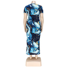 Load image into Gallery viewer, Plus Size Sexy Split Strap Printing Dress (CL10096)
