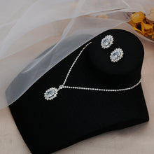 Load image into Gallery viewer, Bright Water Drop Zircon Rhinestone Necklace Eardrops Set (A0135)
