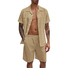 Load image into Gallery viewer, Linen Loose Short Sleeve Shorts Men&#39;s Suit (ML8243)
