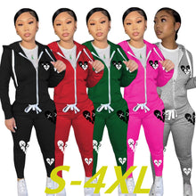 Load image into Gallery viewer, Zipper Printed Casual Hooded Sweater Set（CL11001）
