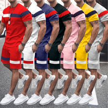 Load image into Gallery viewer, Trendy Sports Color Matching Short Sleeve Suit （ML8210）
