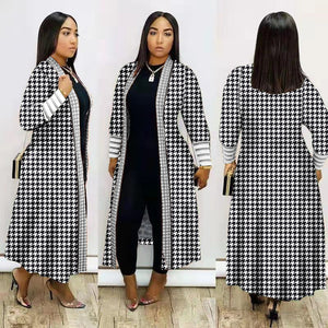 Printed Thickening Lip Leopard Print Nylon Long Coat（CL10981）