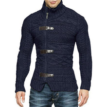 Load image into Gallery viewer, Men&#39;s Leather Ring Knitted Turtleneck Sweater (ML8233)
