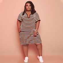 Load image into Gallery viewer, V-neck Striped Loose Dress（CL11520）
