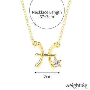 12 Constellation Design Necklace (A0170)