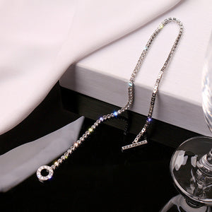 Diamond OT Buckle Claw Chain Necklace Female Special-Interest Design High Sense Necklace (A0168)