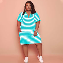 Load image into Gallery viewer, V-neck Striped Loose Dress（CL11520）
