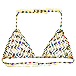 Mixed Color Mesh Bra Chain （A0146）