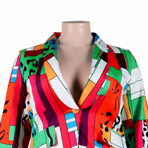 Slim-Fit Printed Top Suit Jacket(CL10985)