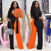 Load image into Gallery viewer, V-neck Double Stitching Wide Leg Jumpsuit（CL10811）
