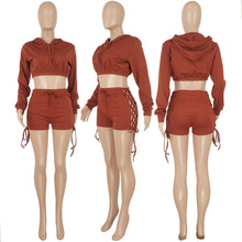 Load image into Gallery viewer, Women &#39;S Casual Lace-Up Drawstring Shorts Two-Piece Set (CL9883)
