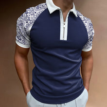 Load image into Gallery viewer, Zipper Color Matching Men&#39;s Sports Polo Shirt (ML8229)
