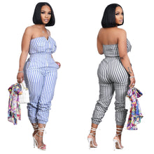 Load image into Gallery viewer, Striped Tube Top Jumpsuit （CL10281）
