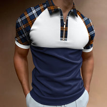 Load image into Gallery viewer, Zipper Color Matching Men&#39;s Sports Polo Shirt (ML8229)
