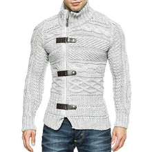 Load image into Gallery viewer, Men&#39;s Leather Ring Knitted Turtleneck Sweater (ML8233)
